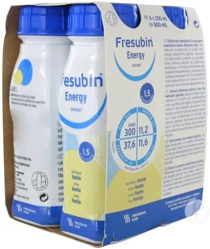 Fresubin Energy Drink cu aromă de vanilie, flacon de 4x200 ml — preț și oferte