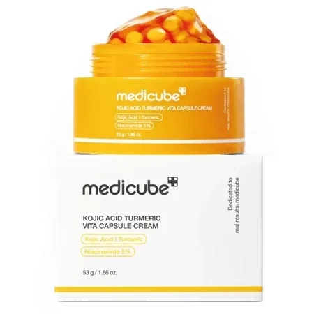 Crema cu acid kojic, turmeric și capsule, Kojic Acid Turmeric Capsule Cream, 53g, Medicube — preț și oferte