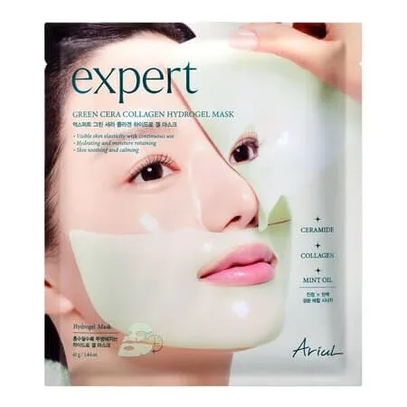 Masca din hidrogel pentru calmare si hidratare Green Cera Collagen Expert, 41 g, Ariul — preț și oferte