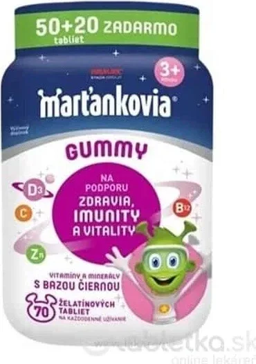 Gummy marțian cu boabe de soc negru 50+20tbl. 1×50 tbl + 20 tbl, supliment alimentar — preț și oferte