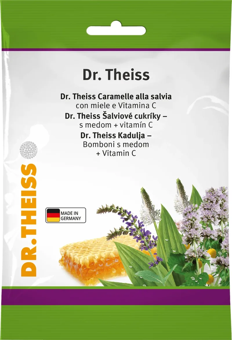 Dr.Theiss Bomboane de salvie cu miere + vitamina C 75 g — preț și oferte