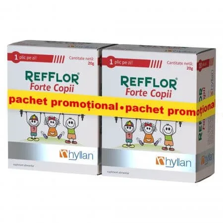 Pachet Promotional 1+1 Refflor Forte Copii, 2 x 10 plicuri, Hyllan HYLLAN PHARMA — preț și oferte
