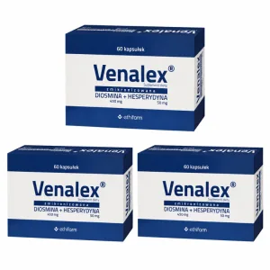 Venalex, diosmină micronizată + hesperidină, 3x60 capsule, Ethifarm