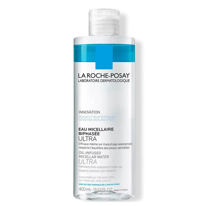 La Roche-Posay Physiological Cleansing Ultra Cleansing Biphasic Micellar Water Face and Eyes Waterproof 400ml — preț și oferte