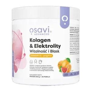 Osavi Colagen &amp; Electroliți Vitalitate și strălucire, pulbere, aromă de portocale - grapefruit, 390 g