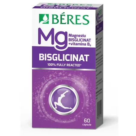 Magneziu Bisglicinat si Vitamina B6, 60 capsule, Beres — preț și oferte