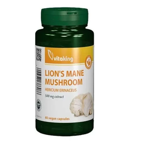 Extract din Coama Leului, 500 mg, 60 capsule vegetale, Vitaking — preț și oferte
