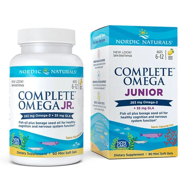 Nordic Naturals Complete Omega Junior, pentru copii 6-12 ani, aromă de lămâie, 90 capsule NEW NORDIC — preț și oferte