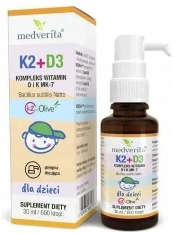 Medverita Vitamina K2+D3 pentru copii 600 picături 30 ml — preț și oferte