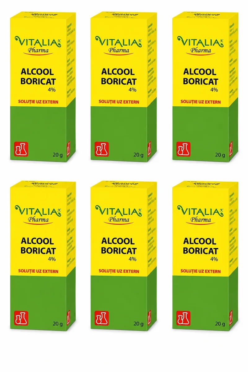 Alcool Boricat 4%, 6x20 g, Vitalia Vitalia Pharma — preț și oferte