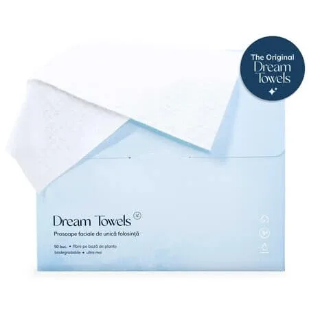 Prosoape faciale de unica folosinta XL Dream Towels, 50 bucati, Clo Skin — preț și oferte