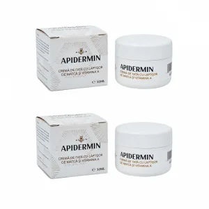 Apidermin Crema de față cu lăptișor de matcă și Vitamina A, 2x50 ml, Complex Apicol Veceslav