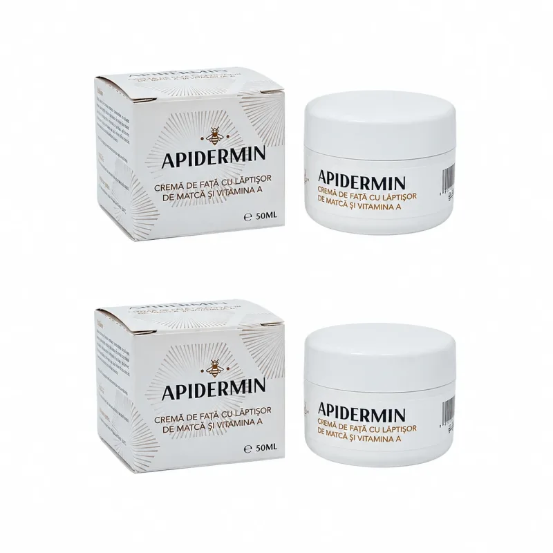 Apidermin Crema de față cu lăptișor de matcă și Vitamina A, 2x50 ml, Complex Apicol Veceslav — preț și oferte