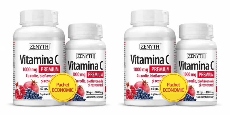 Vitamina C Premium 1000 mg, 2x90 capsule, Zenyth — preț și oferte