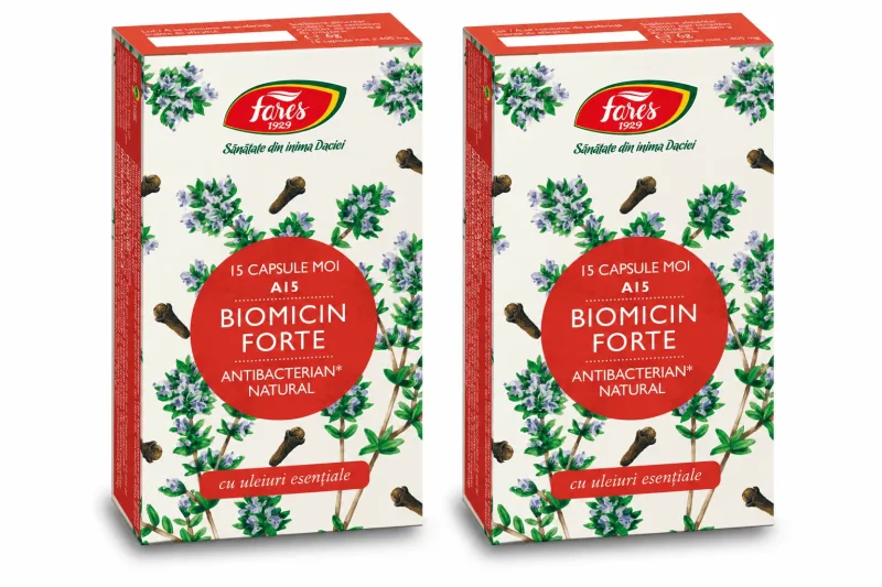 Biomicin Forte A15, 2x15 capsule, Fares — preț și oferte