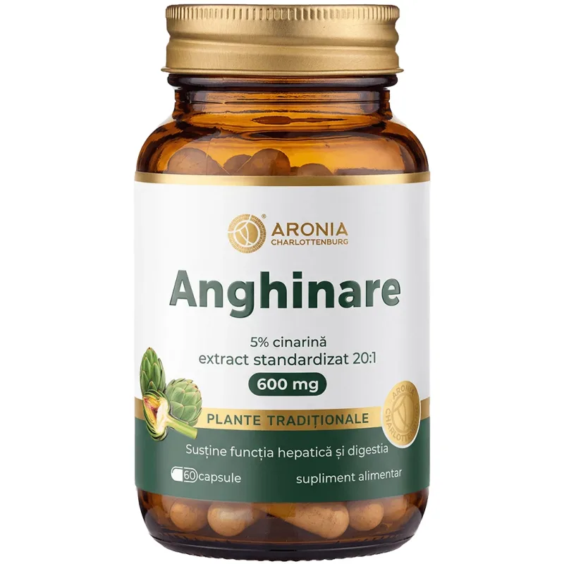 Anghinare 600 mg — 60 capsule cu extract standardizat la minimum 5% cinarină, pentru sănătatea ficatului și confort digestiv | Plante Tradiționale — preț și oferte