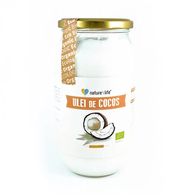 Ulei eco de cocos dezodorizat, 1000 ml, Nature 4 Life — preț și oferte