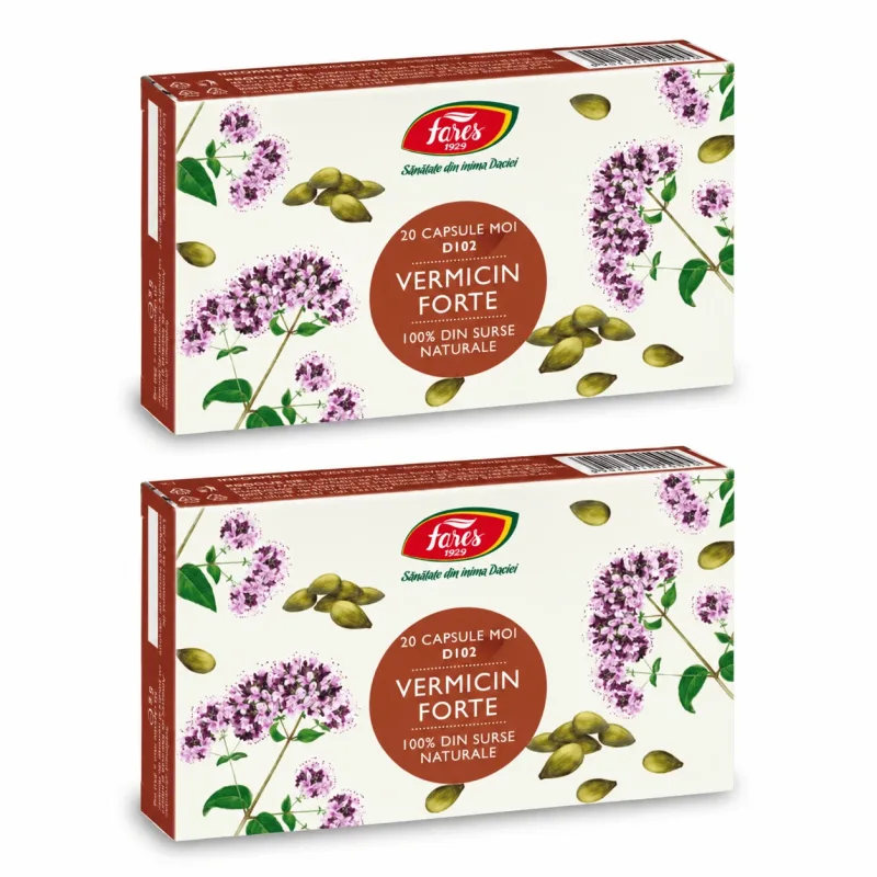 Vermicin Forte, D102, 2x20 capsule moi, Fares — preț și oferte
