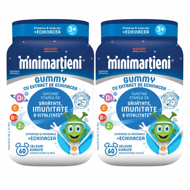 Minimarțieni jeleuri cu Echinacea Gummy, 2x60 jeleuri, Walmark — preț și oferte
