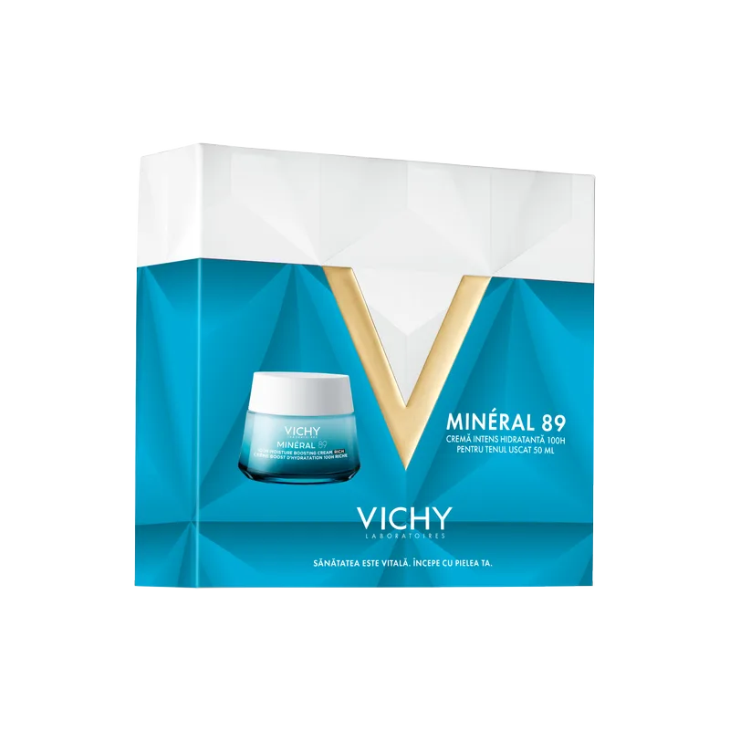 Xmas Pachet crema intens hidratanta 100H pentru tenul uscat Mineral 89, 50 ml, Vichy — preț și oferte