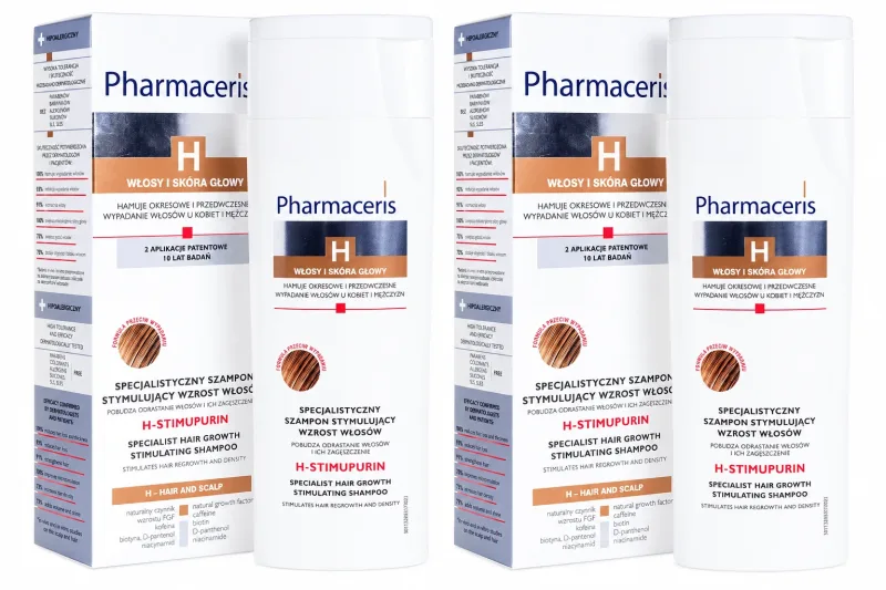 Pharmaceris H Stimupurin șampon specializat pentru stimularea creșterii părului, 2x250 ml, Dr Irena Eris — preț și oferte
