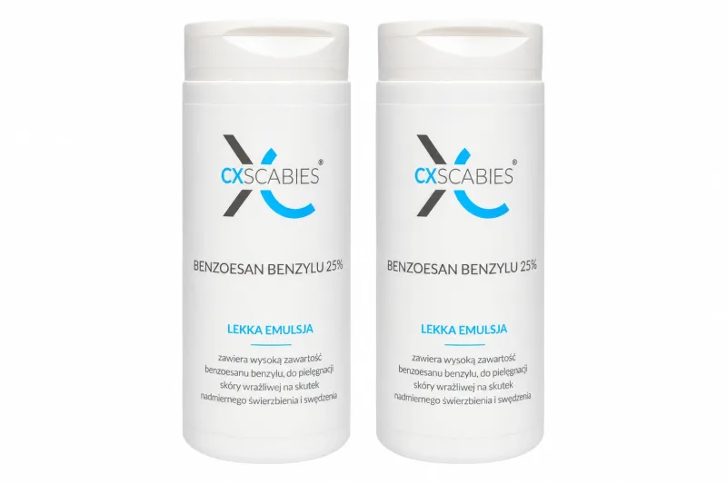 CxScabies Benzoat de benzil 25%, emulsie ușoară, pentru pielea cu scabie și prurit, 2x100 ml Aperla — preț și oferte