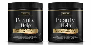 Beauty Help Ultra-Complex 9-in-1 Collagen Formula cu aroma de ciocolata, 2x300 g, Zenyth