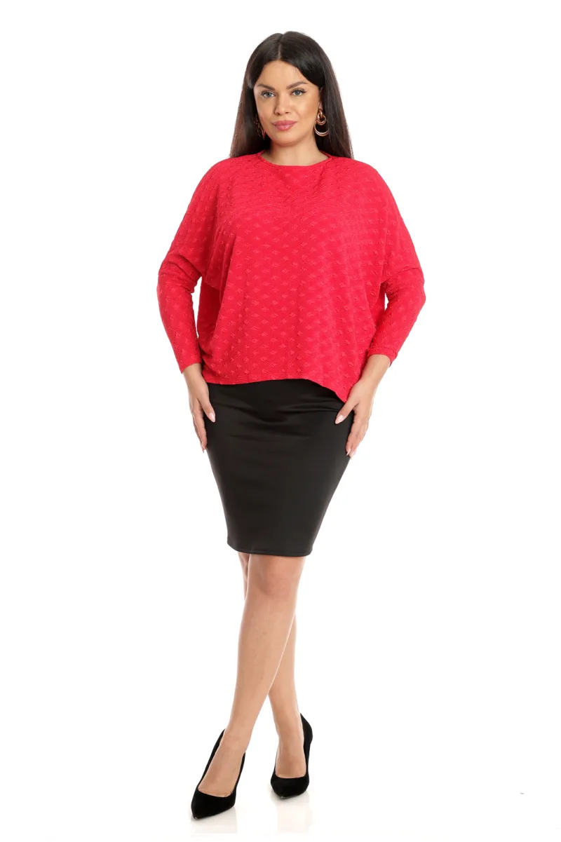 Bluza chimono CI22084 rosu insertie model, Cesy | marimea S CESY INFINITY — preț și oferte