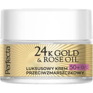 Perfecta 24K Gold amp; Rose Oil Cremă de zi și de noapte antirid de lux 50+, 50ml