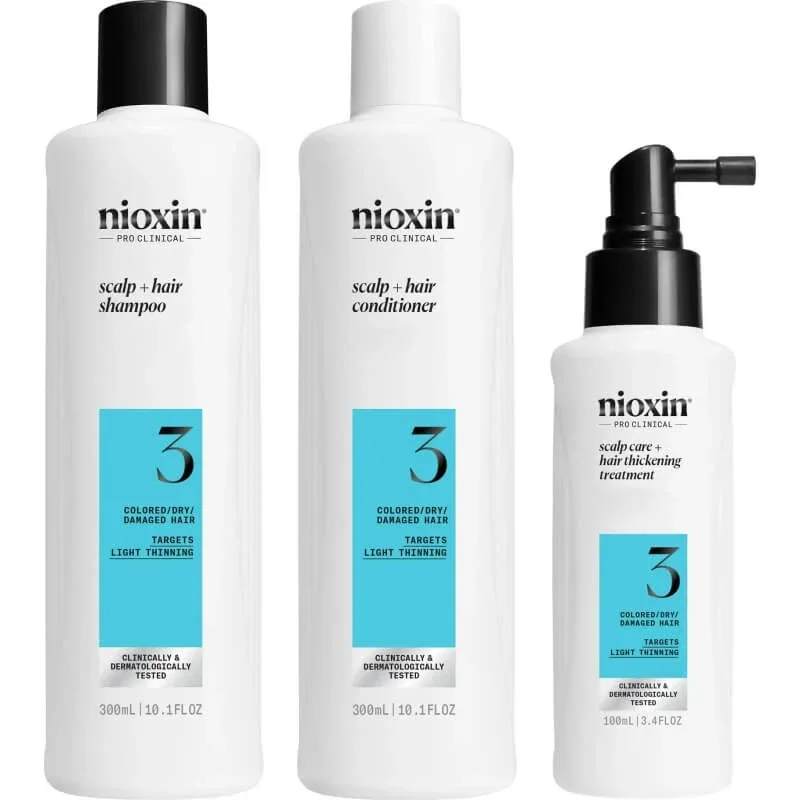 Kit Nioxin System 3 - șampon volumizator 300 ml + balsam 300 ml + tratament 100 ml — preț și oferte
