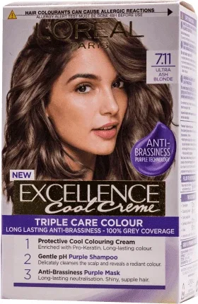 Loreal Paris  EXCELLENCE CREME Vopsea de păr permanentă cu amoniac 7.11, 1 buc — preț și oferte