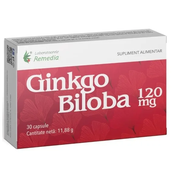 Ginkgo Biloba 120 mg, 30 capsule, Laboratoarele Remedia — preț și oferte