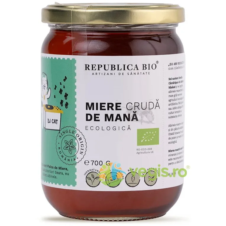 Miere de Mana Cruda Ecologica/Bio 700g REPUBLICA BIO — preț și oferte