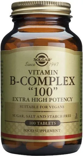 Solgar B-Complex "100" Vitamina pentru Energie, Întărirea Sistemului Imunitar & Sistemul Nervos 100 capsule veget — preț și oferte