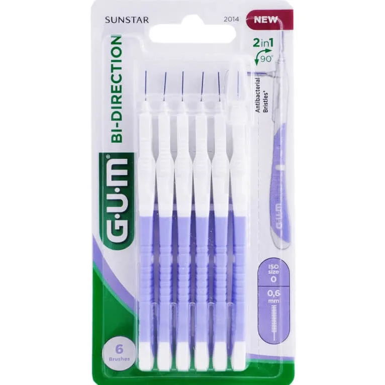 Perii interdentare Bi-Direction, 0,6 mm, 6 bucati, Sunstar Gum — preț și oferte