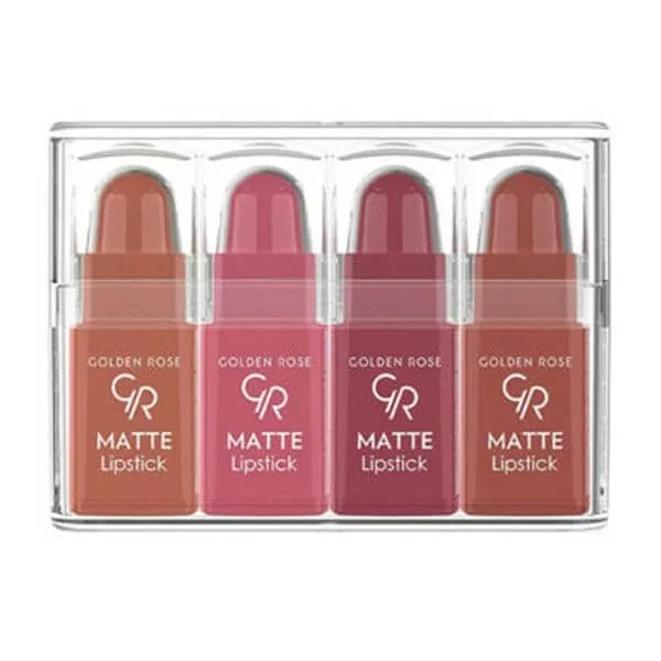 Ruj mat Golden Rose, set de 4 mini rujuri mate, nr. 01, 4 g — preț și oferte