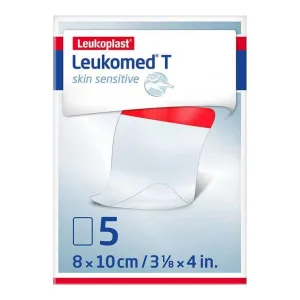 Leukomed® T pentru piele sensibilă 8x10 cm, 5 plasturi