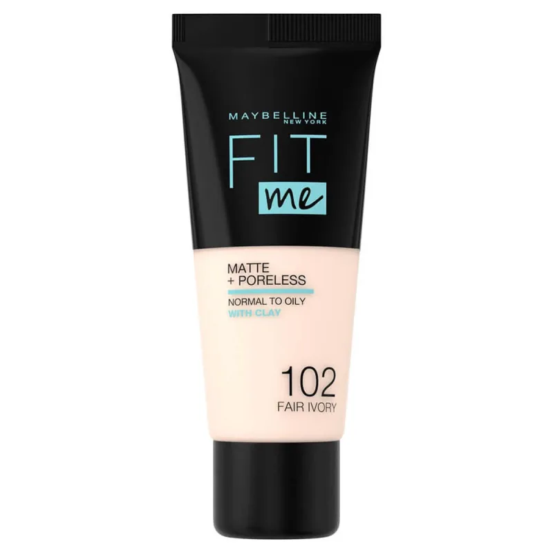 Maybelline Fit Me! Matte and Poreless, fond de ten matifiant, nr. 102, Fair Ivory, 30 ml Maybelline New York — preț și oferte