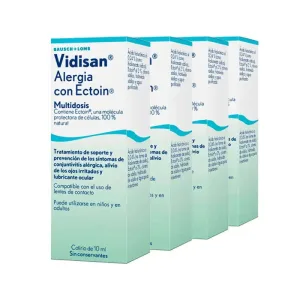 Vidisan Alergie cu Ectoin picături oculare pentru ochi iritați, 4 X 10 ml