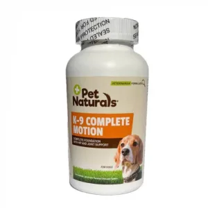 PET NATURALS K-9 Complete Motion, XS-XL, supliment sistem articular câini, Pui, flacon click, 120 comprimate