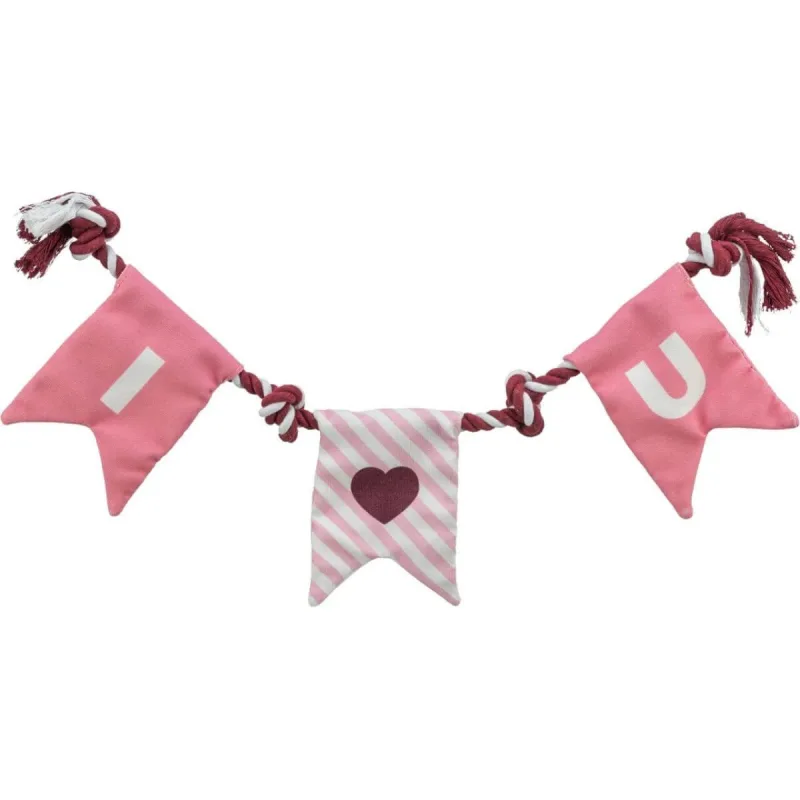 TRIXIE Valentine's, jucărie sfoară câini M-XL, activități fizice, textil, roz și alb, 50cm — preț și oferte