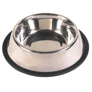 TRIXIE, castron câini, rotund, antiderapant, inox, argintiu, S-M(0.7l, ⌀21cm)