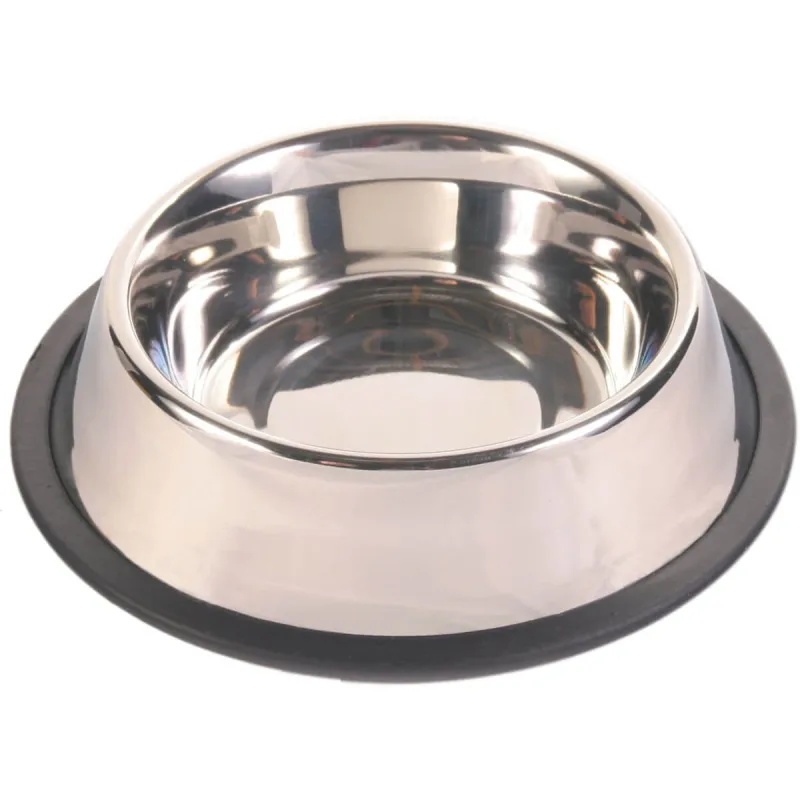 TRIXIE, castron câini, rotund, antiderapant, inox, argintiu, S-M(0.9l, ⌀23cm) — preț și oferte