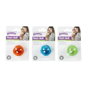 PAWISE, jucărie minge pisici, plastic, luminoasă, activități fizice, diverse culori