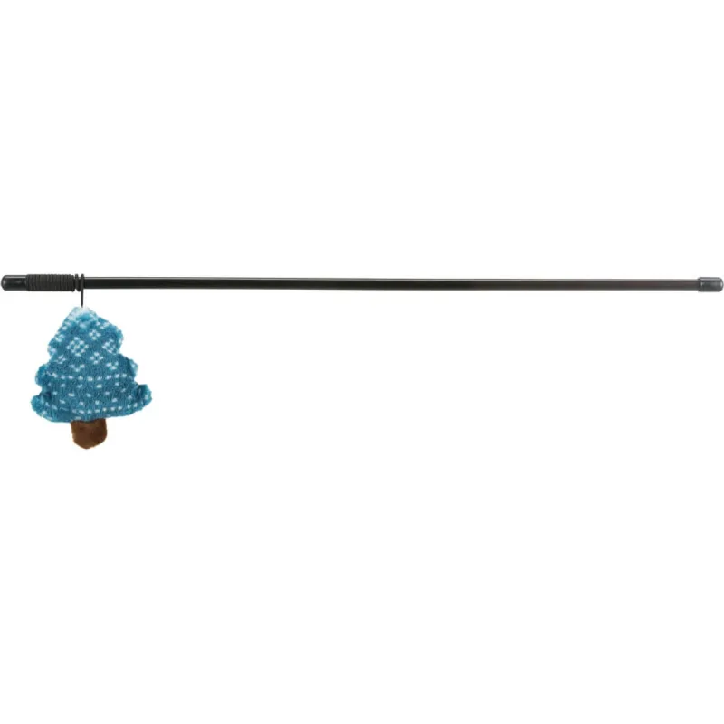 TRIXIE Christmas Minge, Brad sau Turta Dulce, jucărie undiță pisici, activități fizice, plastic, negru și albastru, 46cm — preț și oferte