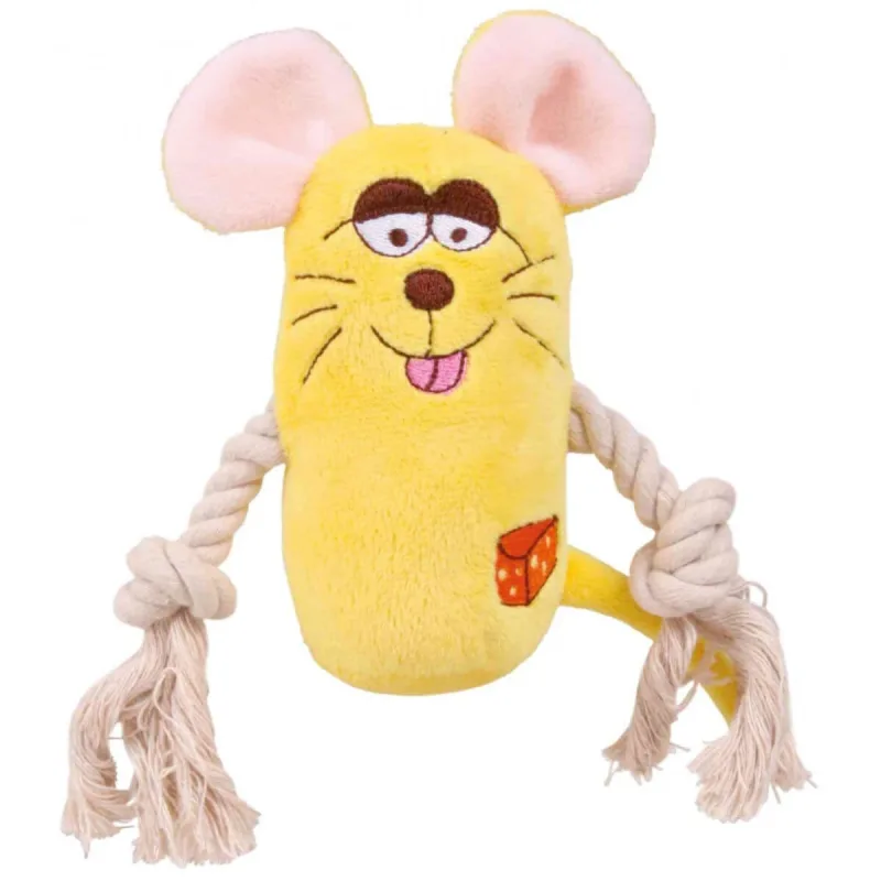 Trixie, jucărie pluș cu sfoară câini, cu sunet, pluș, 13cm, multicolor — preț și oferte