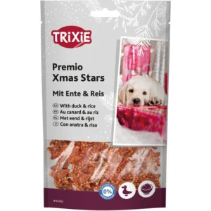 TRIXIE Christmas Premio Stars, XS-XL, Rață și Orez, recompense câini, 100g