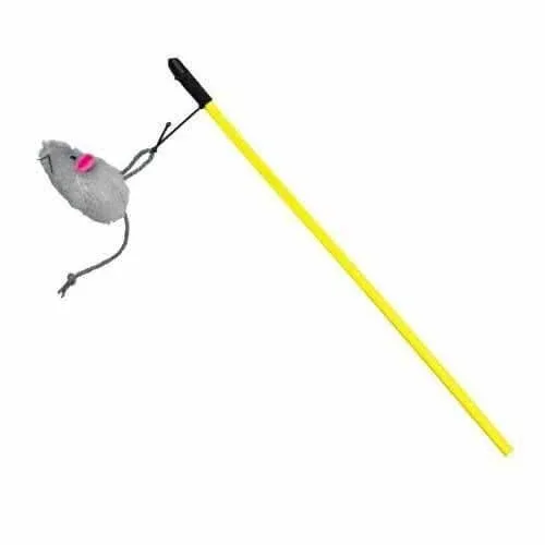 Trixie, undiță cu șoarece, jucărie, pisici, pluș, multicolor, 50cm — preț și oferte