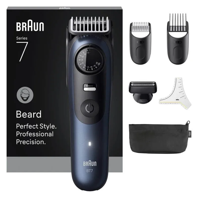 Beardtrimmer seria 7- tuns barbă + 6 accesorii, lamă problade Braun — preț și oferte