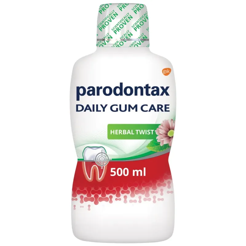 Parodontax Apa de gura Daily Gum Care Herbal Twist, Glaxo | 500 ml — preț și oferte